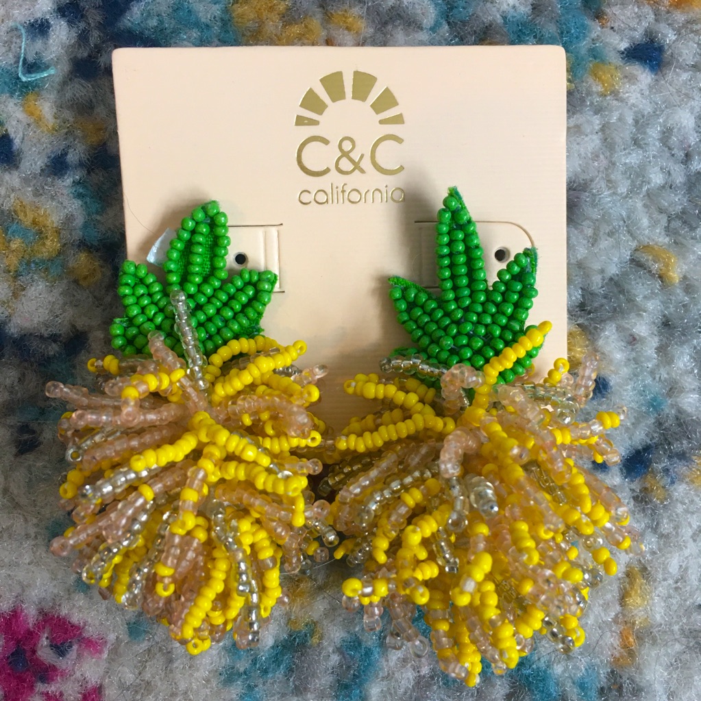 C&C California | Pineapple Glass Bead Earrings New